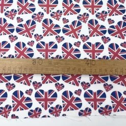 Queen Of Hearts 8 Queen Of Hearts -Croft Mill cotton poplin union jack hearts ruler