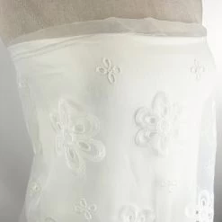 Chloe -Croft Mill cream embroidered polyester dress fabric not too delicate 7