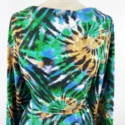 Festival - Download - Green -Croft Mill digital viscose dress fabric tie dye festival download green chest