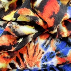 Festival - Download - Orange -Croft Mill digital viscose dress fabric tie dye festival download orange cu
