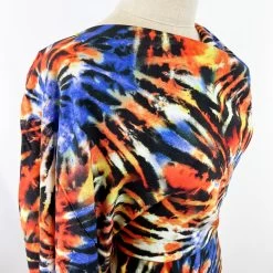 Festival - Download - Orange -Croft Mill digital viscose dress fabric tie dye festival download orange side