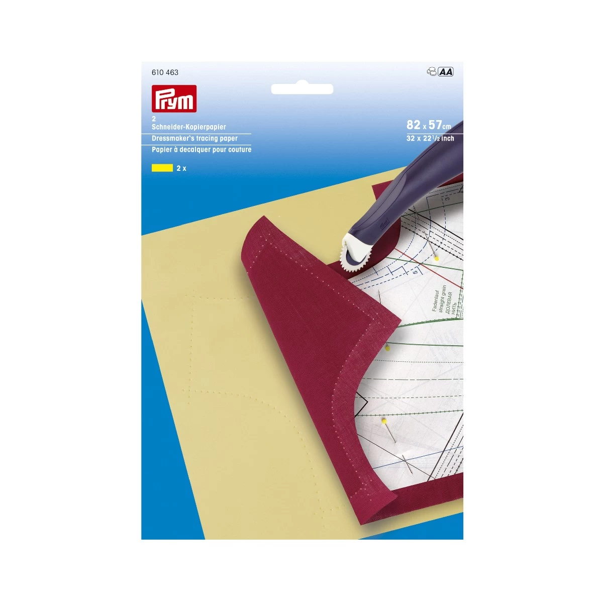 Prym - Dressmakers Tracing Paper - 82 X 57cm Yellow 3 Prym - Dressmakers Tracing Paper - 82 X 57cm Yellow