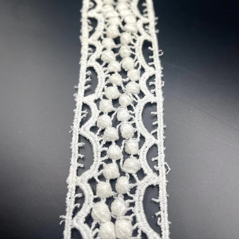 Embroidered French Lace Trim - Off White 4 Embroidered French Lace Trim - Off White - Image 2
