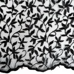 Embroidered Organza - Black -Croft Mill embroidered organza lace dress craft fabric black edge