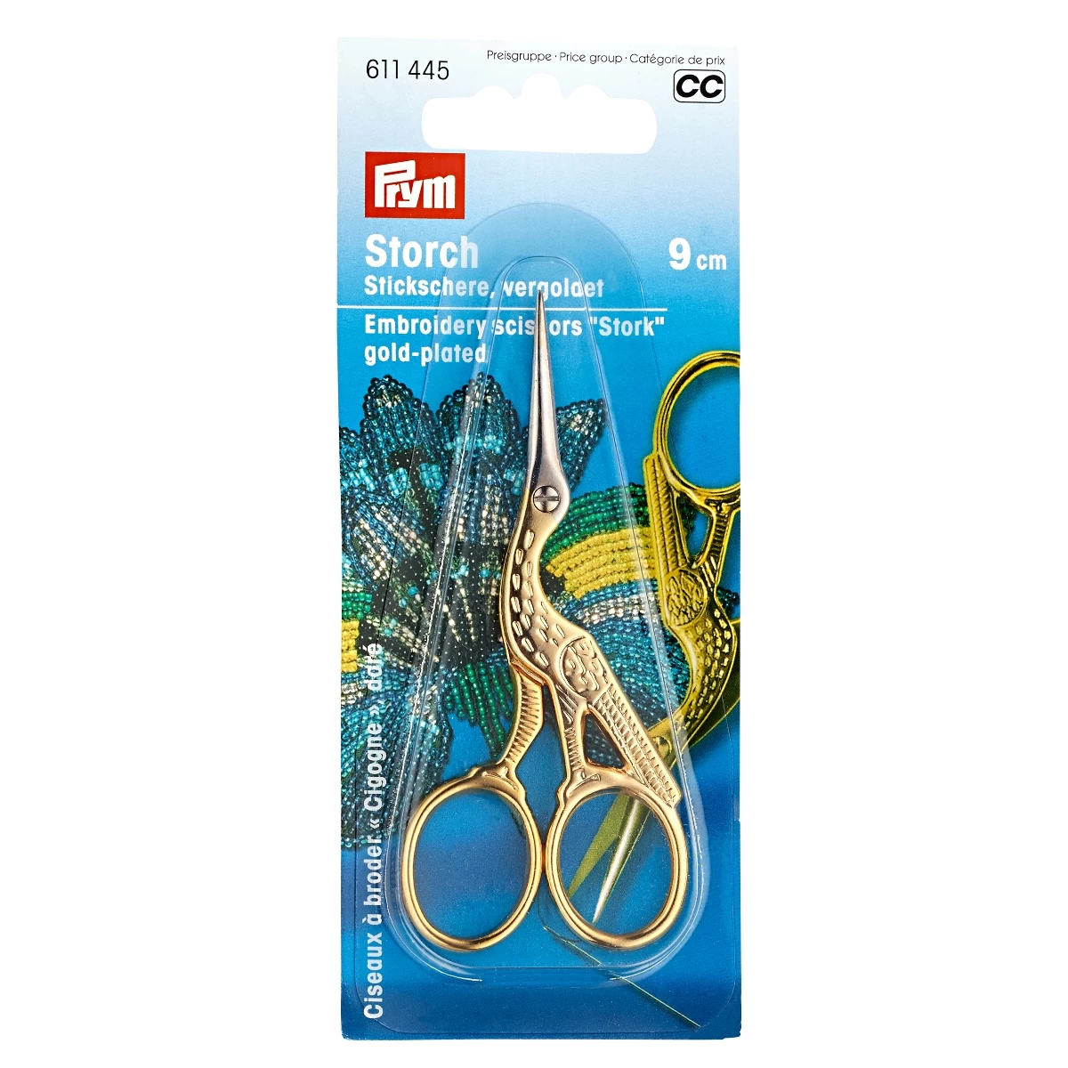 Prym - Stork Embroidery Scissors - Gold Plated (9cm) 3 Prym - Stork Embroidery Scissors - Gold Plated (9cm)