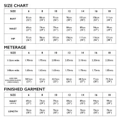 Tessuti - Evie Bias Skirt Sewing Pattern (AUS 6-18) -Croft Mill evie skirt size chart gallery