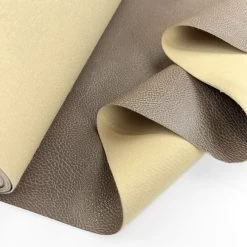In A While - Taupe 7 In A While - Taupe -Croft Mill faux leather pvc upholstery fabric in a while taupe fold