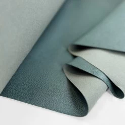 In A While - Teal -Croft Mill faux leather pvc upholstery fabric in a while teal fold