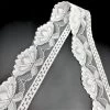Polyester Flat Lace Trim - Annie - Ivory -Croft Mill floral polyester flat lace net trimming annie ivory fold