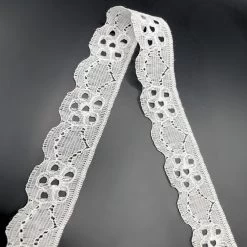 Polyester Flat Lace Trim - Sarah - White