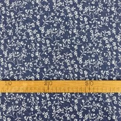 Heavenly - Victoria -Croft Mill floral print denim chambray fabric heavenly victoria ruler