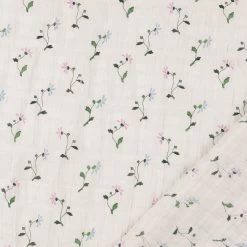 Florian -Croft Mill florian cotton elastane white floral dress fabric fold