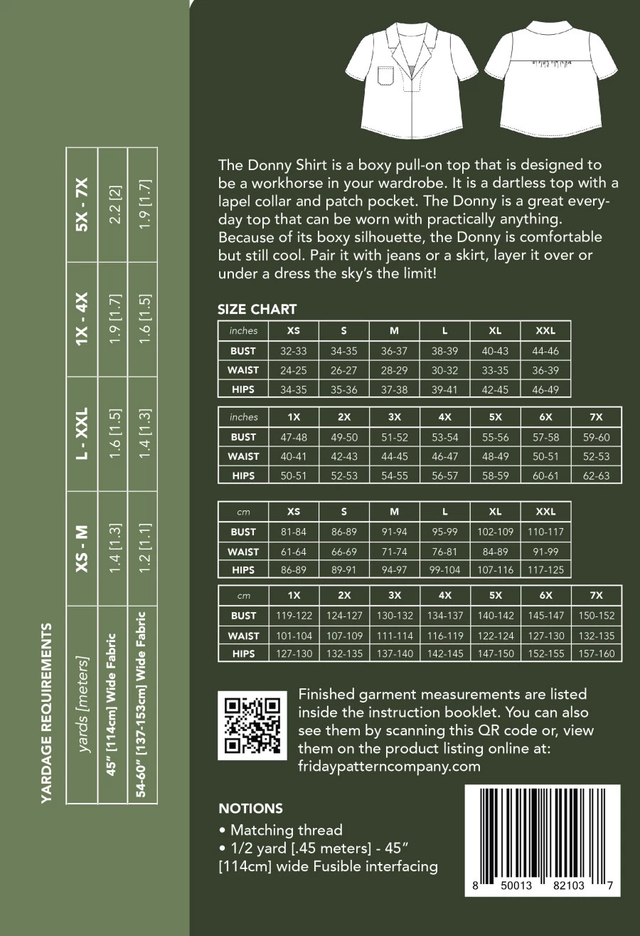 Friday Pattern Company - Donny Shirt Pattern 4 Friday Pattern Company - Donny Shirt Pattern - Image 2