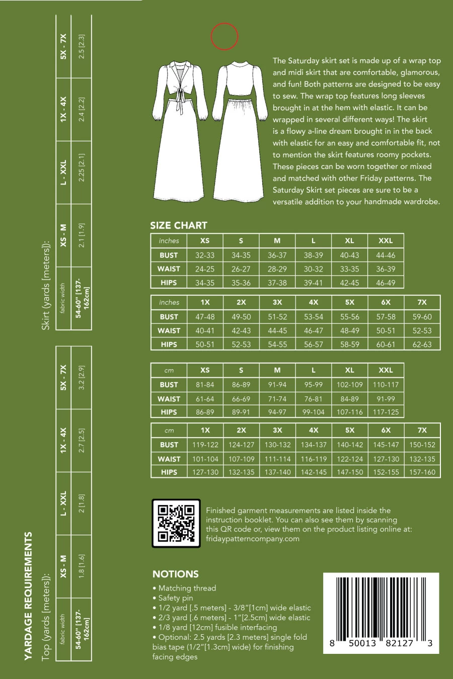 Friday Pattern Company - Saturday Skirt Set Pattern (Sizes XS-7X) - Image 2