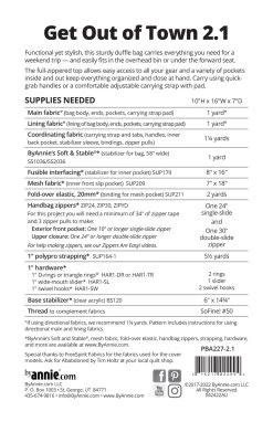 ByAnnie - Get Out Of Town 2.1 Duffle Bag Pattern -Croft Mill get out of town 2 1 duffle bag pattern byannieinfo