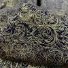 Gilt - Black -Croft Mill glit black cotton gold swirl cotton fabric cu