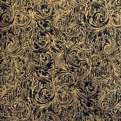 Gilt - Black 8 Gilt - Black -Croft Mill glit black cotton gold swirl cotton fabric s