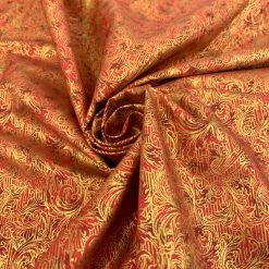 Gilt – Red -Croft Mill glit red cotton gold swirl cotton fabric cud gallery