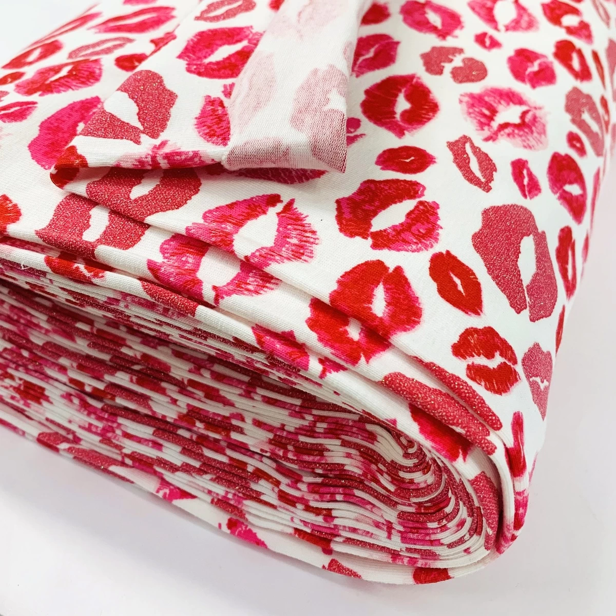 Glitter Jersey - Kiss White 3 Glitter Jersey - Kiss White