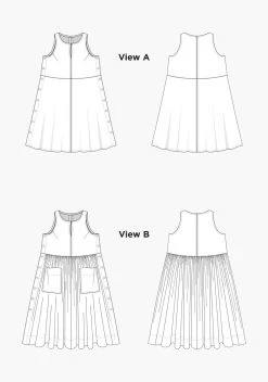 Grainline Studio - Austin Dress Pattern (Sizes 0-18) 25 Grainline Studio - Austin Dress Pattern (Sizes 0-18) -Croft Mill grainline studio austin dress pattern 0 18 sketch