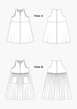 Grainline Studio - Austin Dress Pattern (Sizes 14-32) 25 Grainline Studio - Austin Dress Pattern (Sizes 14-32) -Croft Mill grainline studio austin dress pattern 14 32 sketch