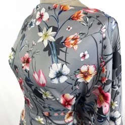 Gala Night -Croft Mill grey floral scuba jersey fabric gala night side