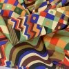Heavy Poplin - Gustav 1 Heavy Poplin - Gustav -Croft Mill heavy poplin gustav multicoloured geometric design jacketing craft soft furnishing fabric close up fabric photo