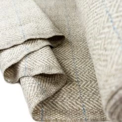 Big Bones -Croft Mill heavy wool coating fabric beige herringbone big bones fold