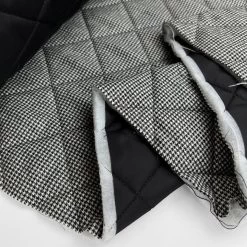 Canne - Quilted Wool Tweed -Croft Mill houndstooth diamond quilted fabric canne quilted wool tweed fold