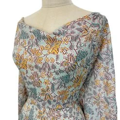 Fiori Aqua 10 Fiori Aqua -Croft Mill italian cotton lawn aqua floral print dress fabric fiori aqua side