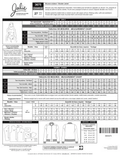 Jalie - Charlie Bomber Jacket Sewing Pattern (27 Sizes) -Croft Mill jalie charlie bomber jacket sewing pattern back cover