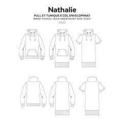Jalie - Nathalie Funnel Neck Sweatshirt & Tunic Pattern (28 Sizes) -Croft Mill jalie nathalie wrap funnel neck sweatshirt and tunic sketch