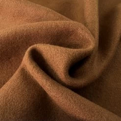Knitted Mouflon Coating - Pecan -Croft Mill knitted mouflon flannel fleece coating fabric pecan cu