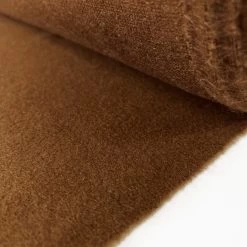 Knitted Mouflon Coating - Pecan -Croft Mill knitted mouflon flannel fleece coating fabric pecan roll