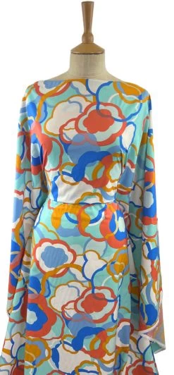 Pima Cotton Lawn - Oceans Coral 9 Pima Cotton Lawn - Oceans Coral -Croft Mill large floral print dress fabric pima cotton lawn oceans coral