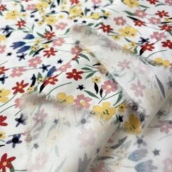 Leilani 8 Leilani -Croft Mill leilani white floral cotton pastel dress fabric fold