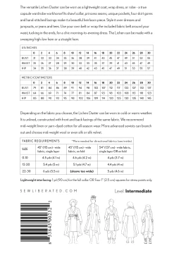 Sew Liberated - Lichen Duster Coat & Dress Pattern (Sizes 0-30) 11 Sew Liberated - Lichen Duster Coat & Dress Pattern (Sizes 0-30) -Croft Mill lichen duster coat and dress pattern by sew liberated backcover