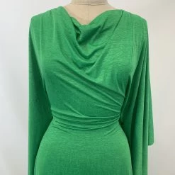 Linen Look Jersey -Croft Mill linen look jersey soft draping green material dress