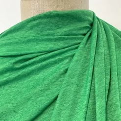 Linen Look Jersey -Croft Mill linen look jersey soft draping green material neck 2 gallery