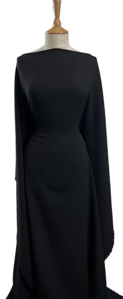 Lona Crepe - Black 9 Lona Crepe - Black -Croft Mill lona crepe black dressmaking fabric mannequin