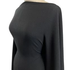 Lona Crepe - Black 8 Lona Crepe - Black -Croft Mill lona crepe black dressmaking fabric mannequin side