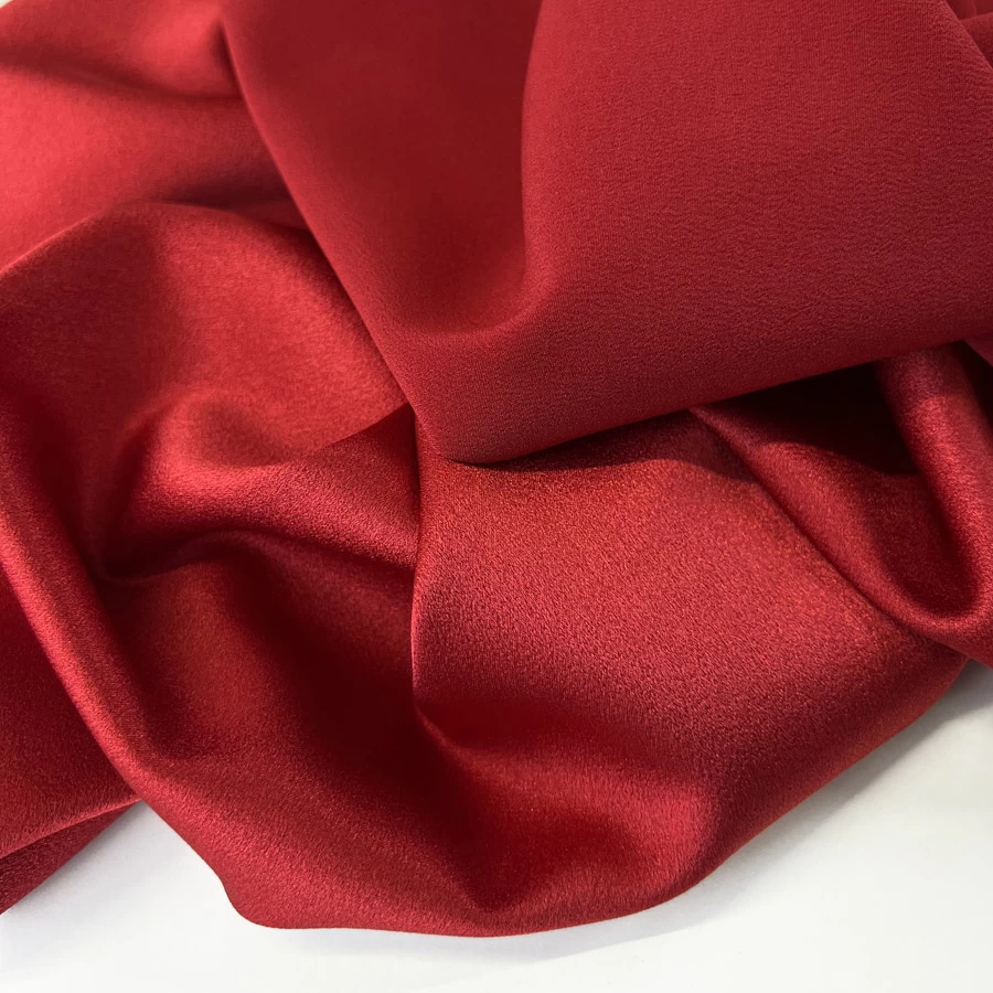 Luxury Satin Backed Crepe - Red 3 Luxury Satin Backed Crepe - Red