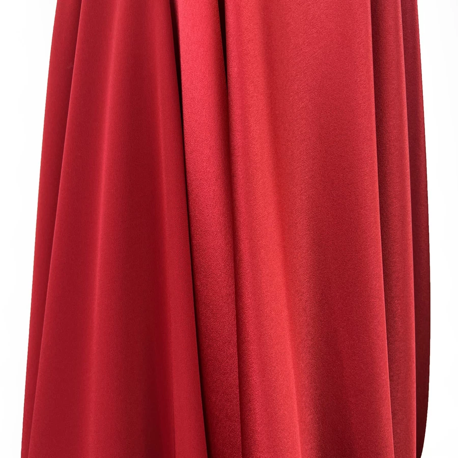 Luxury Satin Backed Crepe - Red 5 Luxury Satin Backed Crepe - Red - Image 3
