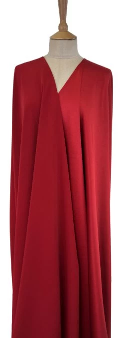 Luxury Satin Backed Crepe - Red 9 Luxury Satin Backed Crepe - Red -Croft Mill luxury satin backed crepe red dressmaking fabric mannequin