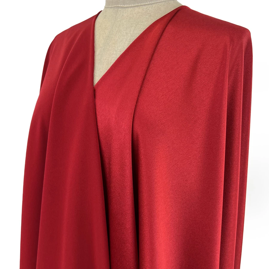 Luxury Satin Backed Crepe - Red 4 Luxury Satin Backed Crepe - Red - Image 2