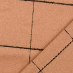 Madison - Tan 8 Madison - Tan -Croft Mill madison tan wool polyester brown check coating fabric fold