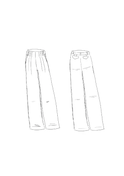 Maison Fauve - Brooklyn Trouser Pattern -Croft Mill maison fauve brooklyn trousers sketch