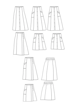 Maison Fauve - Kim Skirt Pattern 17 Maison Fauve - Kim Skirt Pattern -Croft Mill maison fauve kim skirt sewing pattern sketch