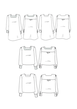 Maison Fauve - Lauren Blouse Dress Pattern 21 Maison Fauve - Lauren Blouse Dress Pattern -Croft Mill maison fauve lauren blouse dress sewing pattern sketch