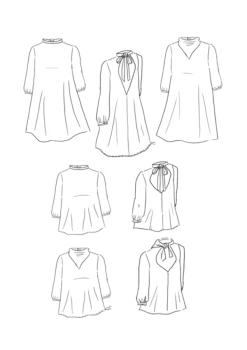 Maison Fauve - Mia Dress & Blouse Pattern -Croft Mill maison fauve mia dress sketch